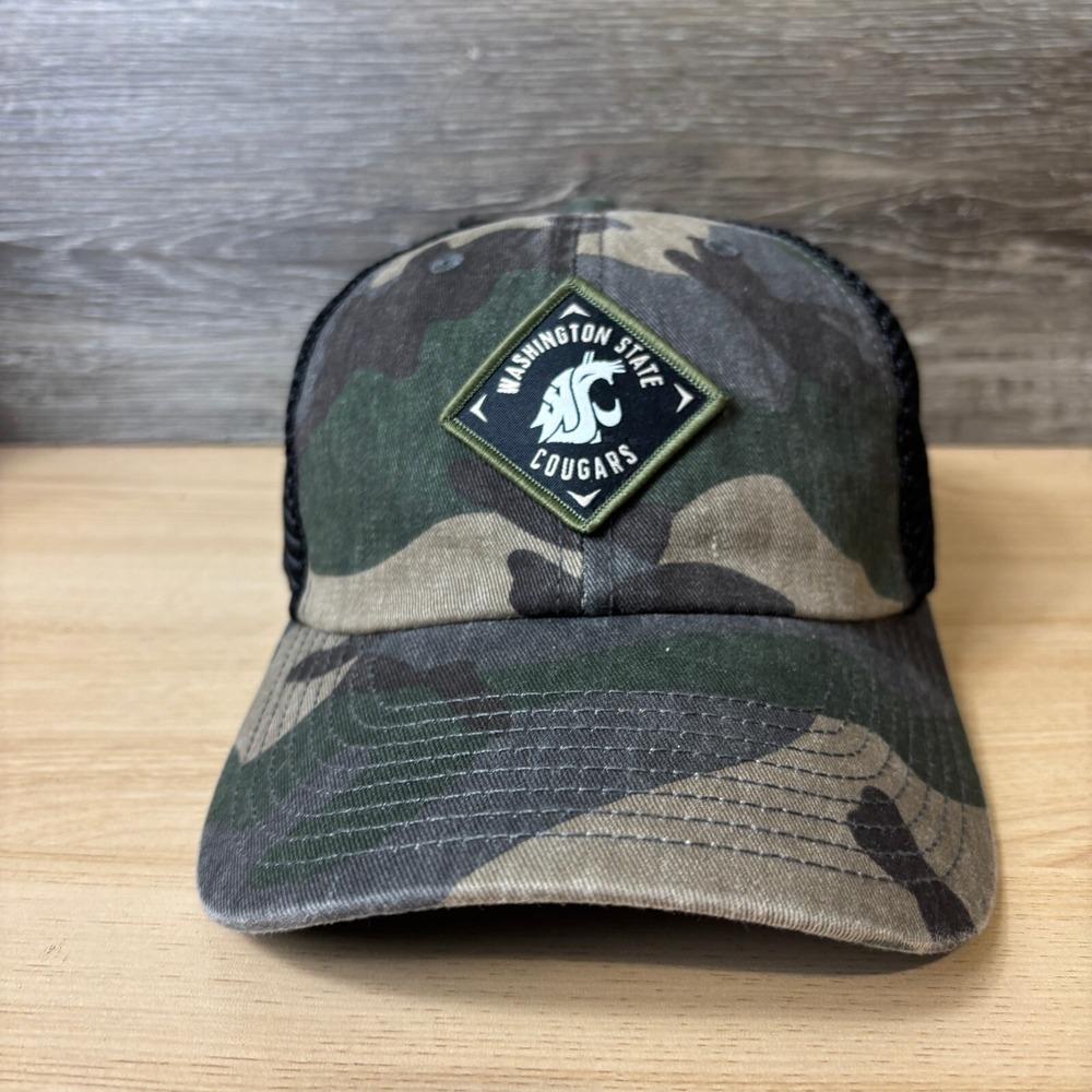 Washington State Cougars Hat Cap Snap Back Green Camo Camouflage Adjustable